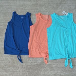 Pack of 3 Kids Tank Tops - Blue, Peach, Aqua